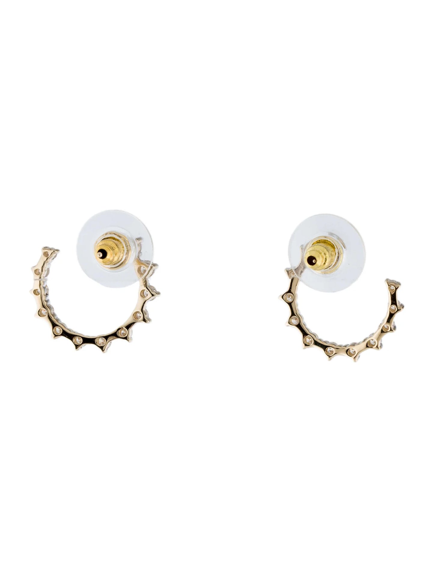 Diamond Crown Stud Earring In 14K yellow Gold