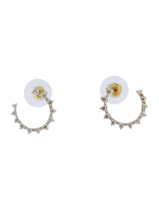 Diamond Crown Stud Earring In 14K yellow Gold